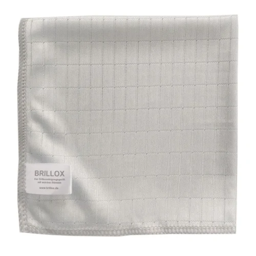 BRILLOX Cristall Brillenputztuch gefaltet 30x30 cm grau